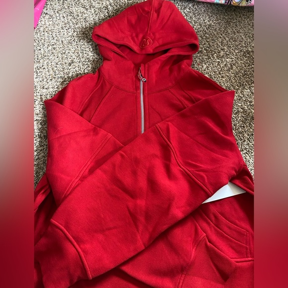 NWT Lululemon Scuba Oversized Half Zip Hoodie (College Crimson M/L) - Picture 2 of 4